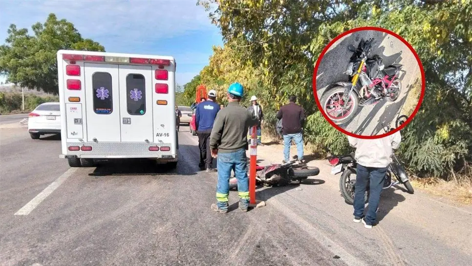 FOTO: Cortesía. Joven fue atropellado mientras se transportaba en su motocicleta sobre la carretera México 15 en Mazatlan, el culpable huyó del lugar.