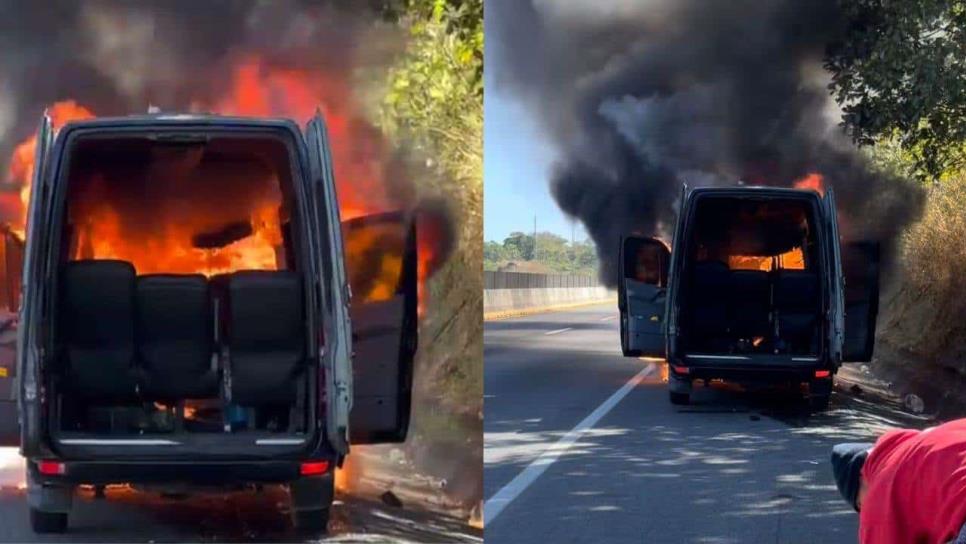 Roberto Junior y  su equipo sufren incidente en carretera; su camioneta quedó calcinada