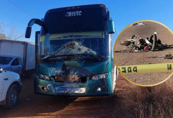 Motociclista muere tras chocar contra autobús de turistas por la libre de Mazatlán a Culiacán
