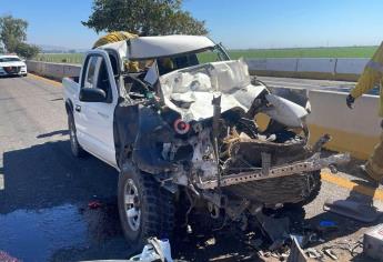 Choque en La Costera contra un tráiler deja a pareja herida en Aguaruto, Culiacán