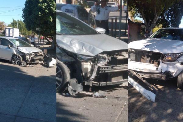 Conductor se pasa un alto y provoca aparatoso accidente en Los Mochis
