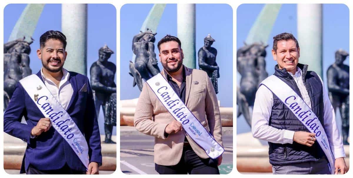 Tres mazatlecos son los candidatos para Rey de la Alegría. (FOTO: Tahiry Zambrano).