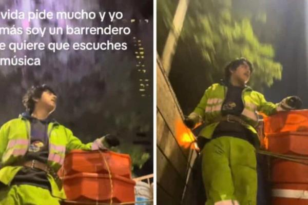Macario, barrendero de CDMX, rompe en llanto tras escuchar su canción en la radio