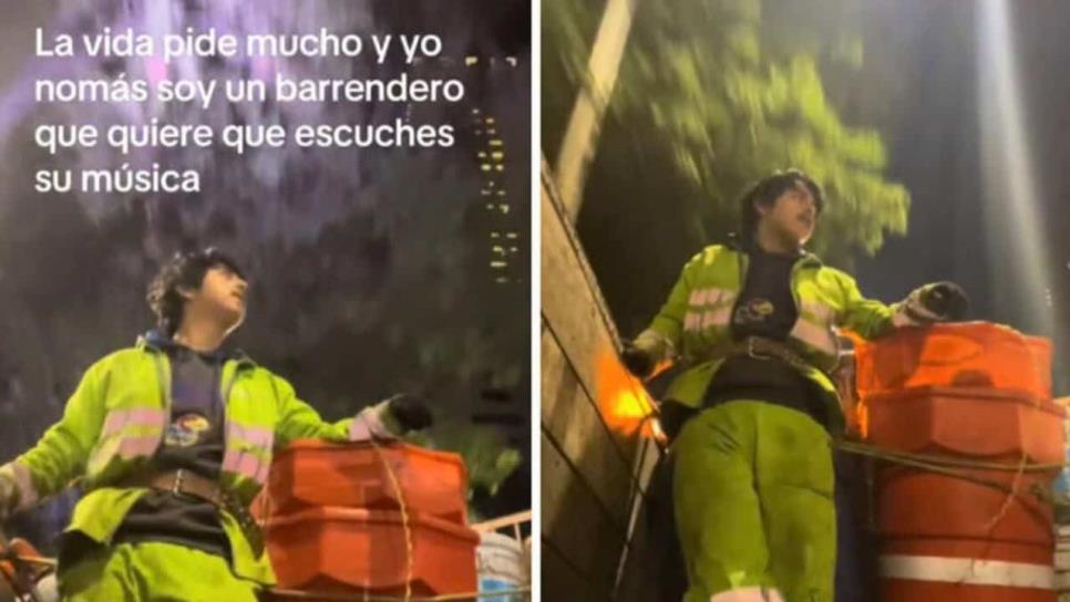 Macario, barrendero de CDMX, rompe en llanto tras escuchar su canción en la radio