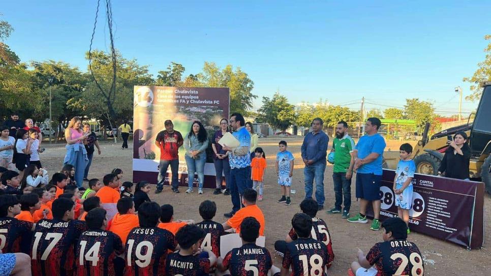 Gámez Mendívil arranca construcción de cancha deportiva y pavimentación de calles en Chulavista