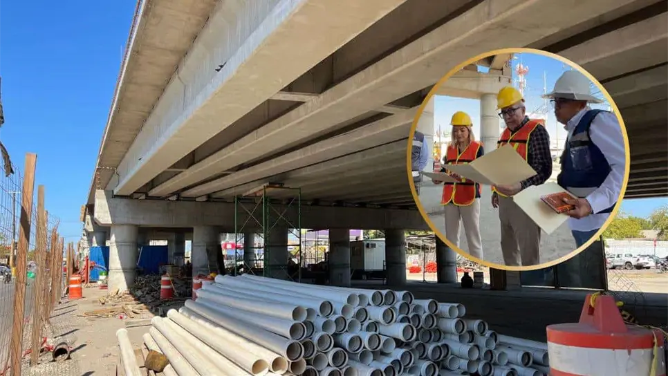 FOTO: Luz Noticias. Gobernador de Sinaloa supervisa la construcción del nuevo puente en Mazatlán.