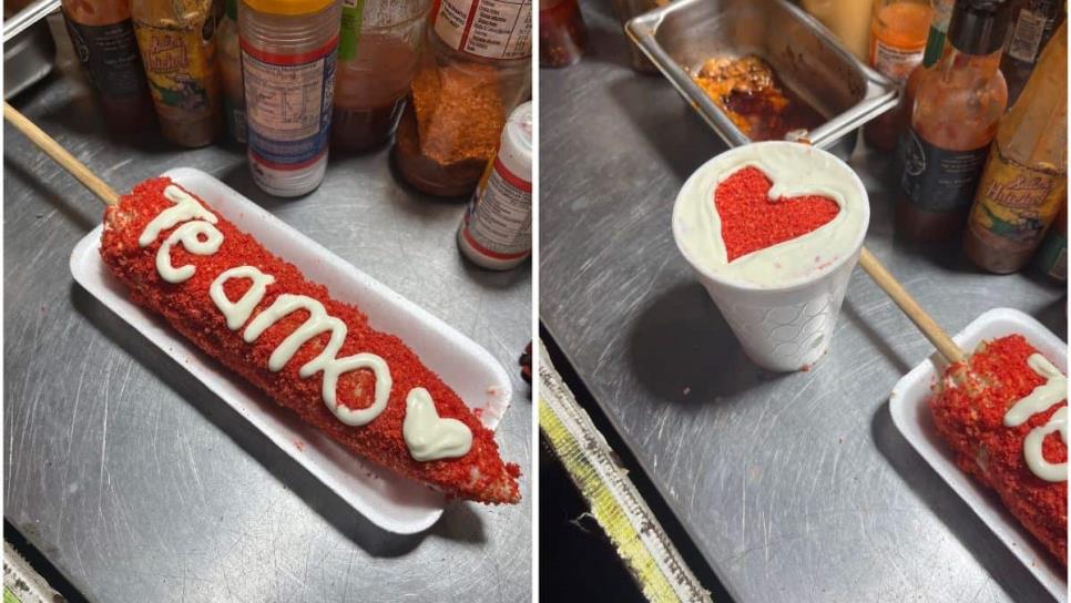 En Culiacán venden estos elotes y esquites personalizados para San Valentín ¿Se antojan?