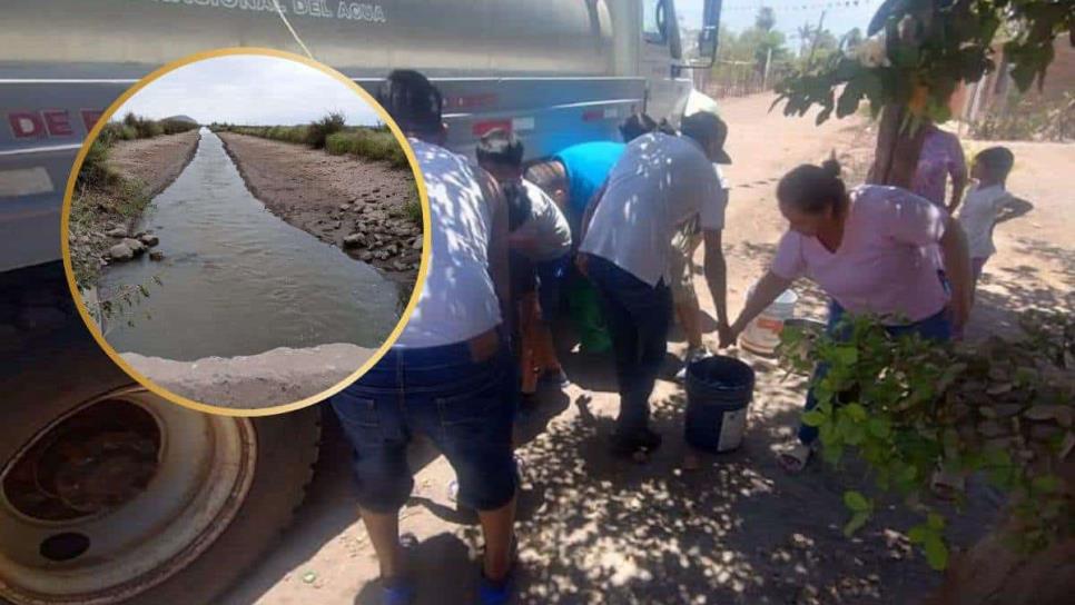 Escasez de agua obliga a familias del ejido 18 de Marzo a recurrir al canal y garrafones