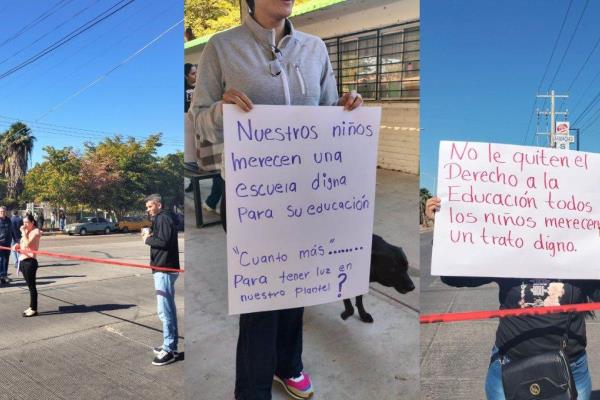 Padres de familia bloquean bulevar en Los Mochis para exigir electricidad en escuela