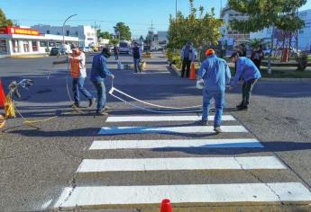 Rehabilitan pasos peatonales en Ahome; garantizan el derecho a la movilidad