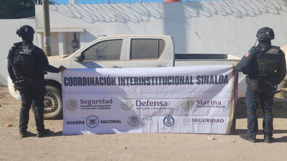 Recuperan camioneta robada en la sindicatura de Villa Juárez, en Navolato