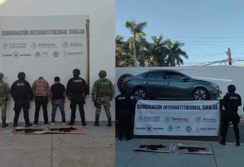 Detienen a dos hombres con rifles y municiones de alto poder cerca del cuartel militar en Culiacán