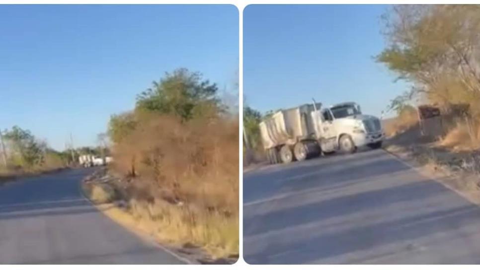 Sujetos armados despojan tráiler de carga y bloquean la carretera a Tepuche al norte de Culiacán