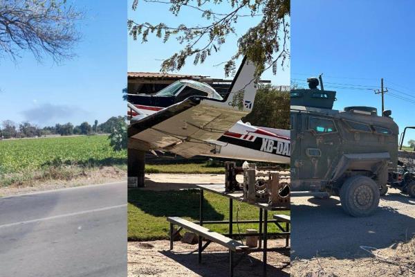 Tras falla en el motor cae avioneta Cessna cerca del ejido Macapul, Ahome