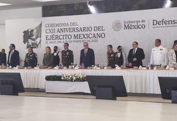 Rocha Moya asiste al 112 Aniversario del Ejército Mexicano en Culiacán