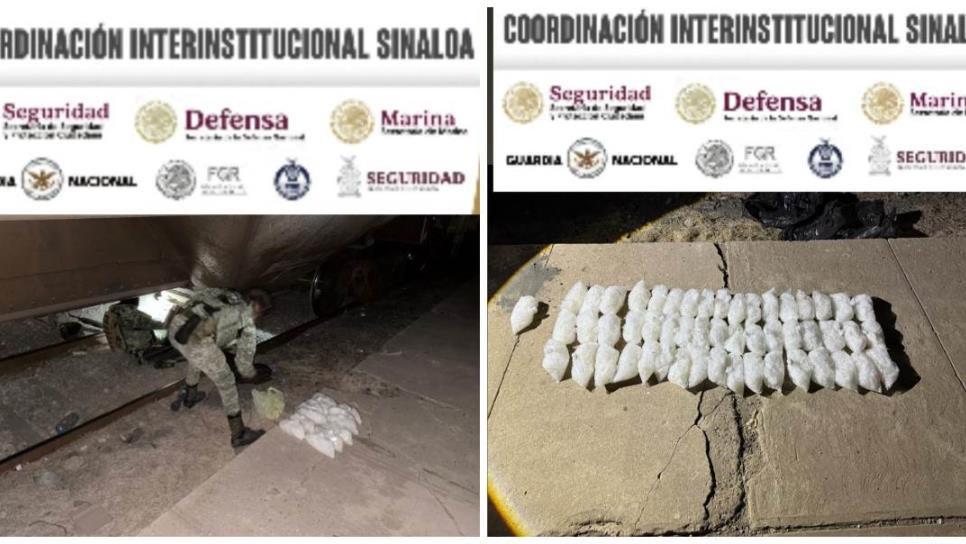 Grupo Interinstitucional asegura 109 bolsas con presunta metanfetamina en el municipio de El Fuerte