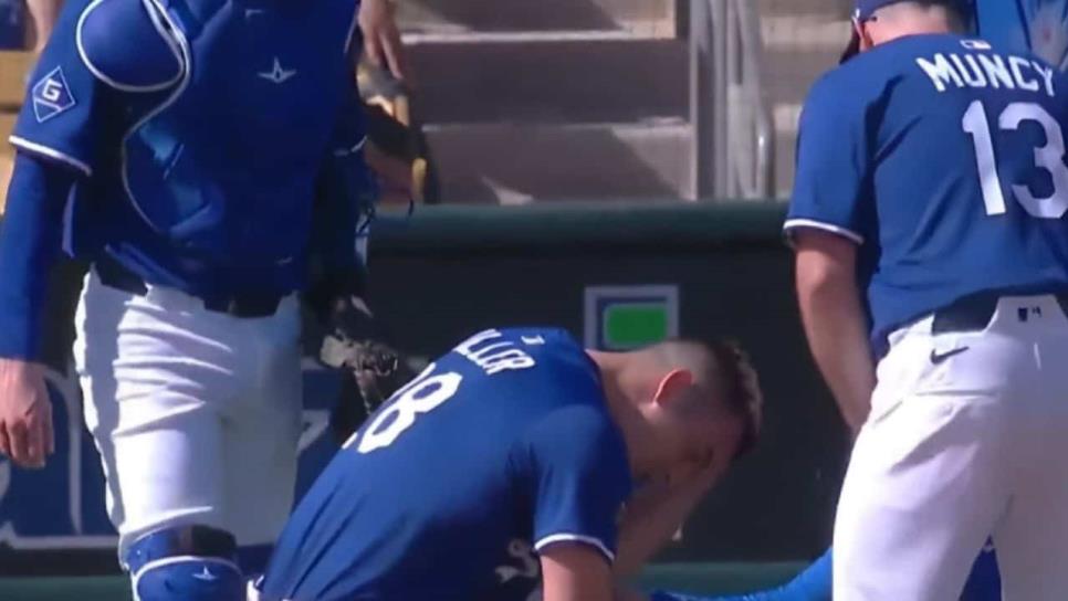 Lanzador de los Dodgers recibe pelotazo en la cabeza a 106 millas por hora | VIDEO