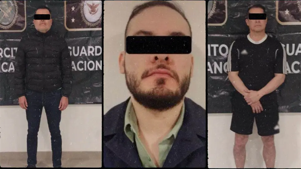 Kevin Alonsom su tío y otro sujeto detenidos anoche en Culiacancito.