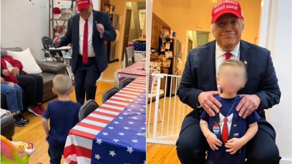 Doble de Donald Trump sorprende a todos al acudir a una fiesta de cumpleaños | VIDEO