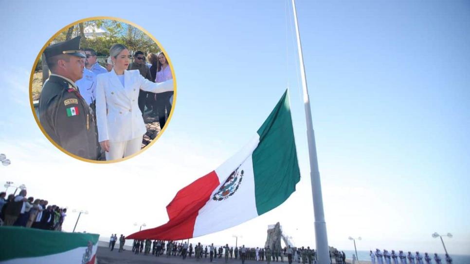 Autoridades de Mazatlán celebran el Día de la Bandera de México este 24 de febrero