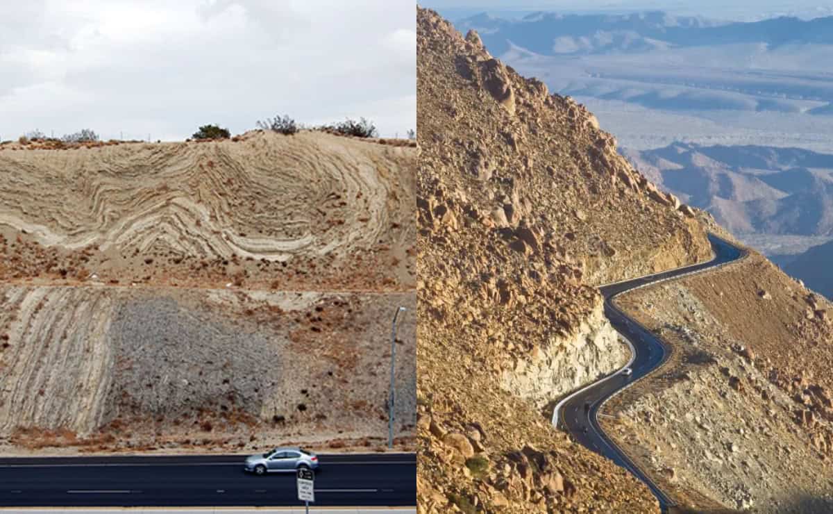FOTO: En esta carretera de BC puedes ver la Falla de San Andrés como parte del paisaje