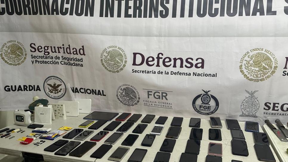 Aseguran 5 módems, 42 celulares, 61 armas blancas y droga en el Penal de Aguaruto