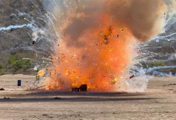 Destruyen casi medio millón en pirotecnia asegurada en Ahome