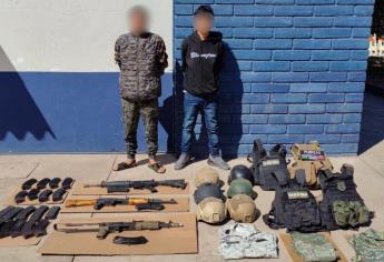 Rescatan a dos personas privadas de la libertad y detienen a dos sujetos con armamento en Villa Juárez, Navolato