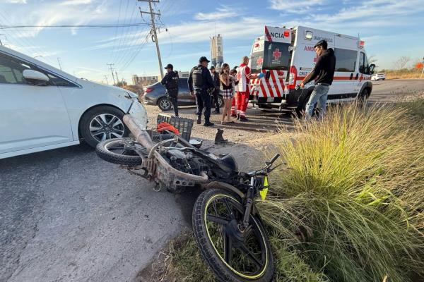 Dos motociclistas resultan heridos durante un choque a la salida norte de Culiacán