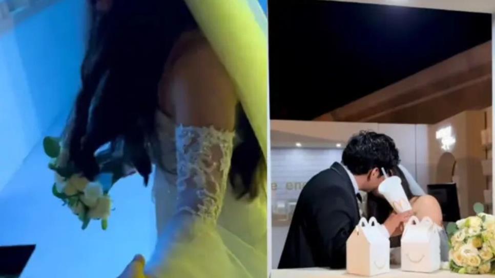 Novios instalan un McDonald´s para sus invitados en la recepción de su boda | VIDEO