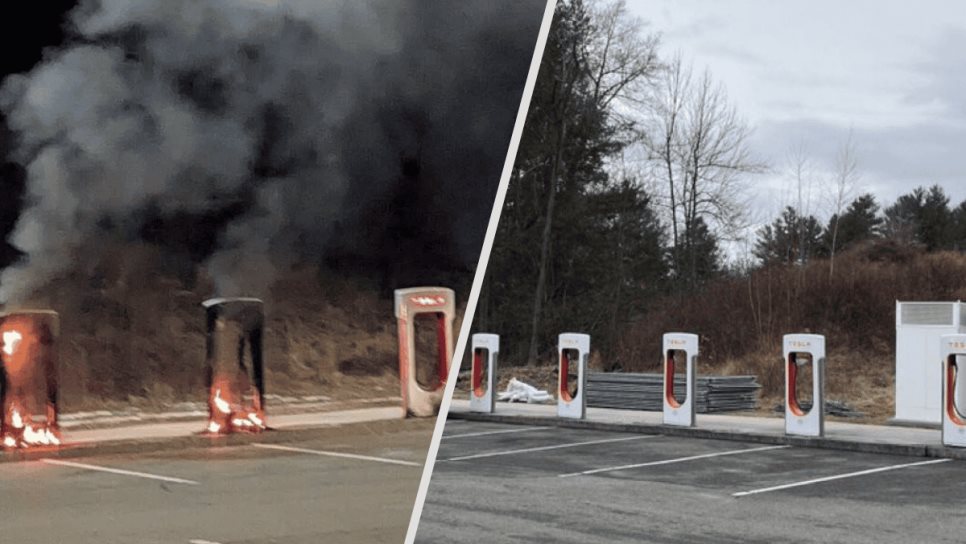 Incendian siete estaciones de carga Tesla en Massachusetts