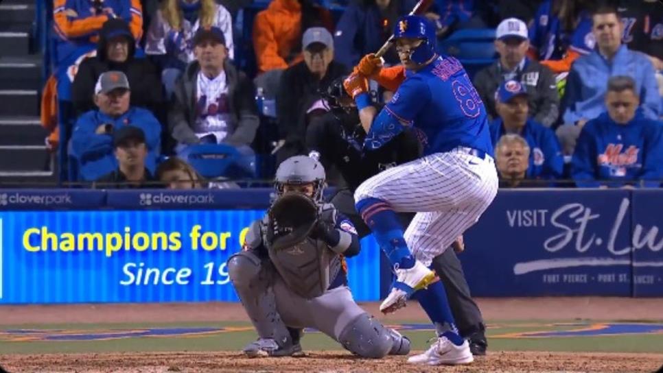 Joey Meneses da su primer imparable con los Mets de Nueva York ante Astros |VIDEO