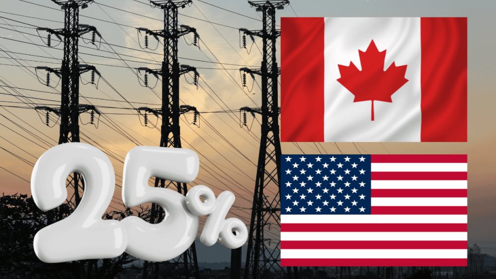 Canadá "ataca" a Estados Unidos con un aumento del 25% al precio de la electricidad