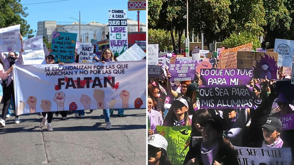 ¡Tocan a una y nos tocan a todas! Cientos de mujeres marchan en Culiacán por el Día de la Mujer 2025