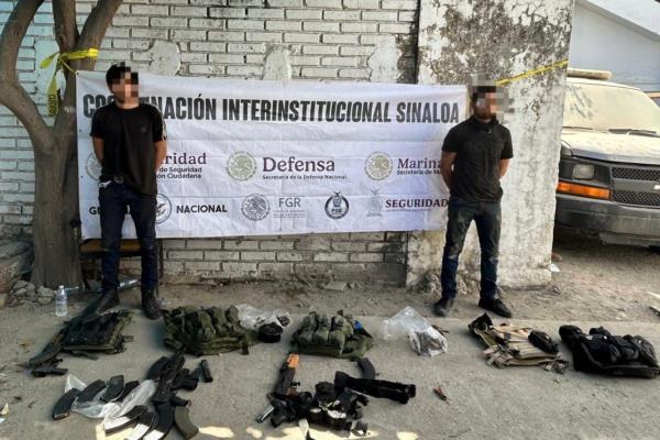 Marina detiene a 3 hombres armados a bordo de un vehículo robado en Mazatlán