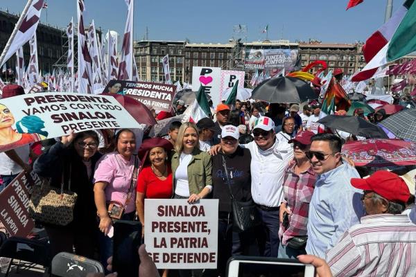 Estrella Palacios respalda a Claudia Sheinbaum en asamblea informativa en el Zócalo