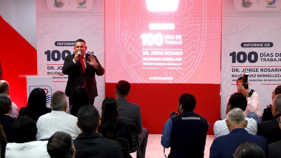 Presidente municipal de Navolato presenta informe de labores de los primeros 100 días de gestión