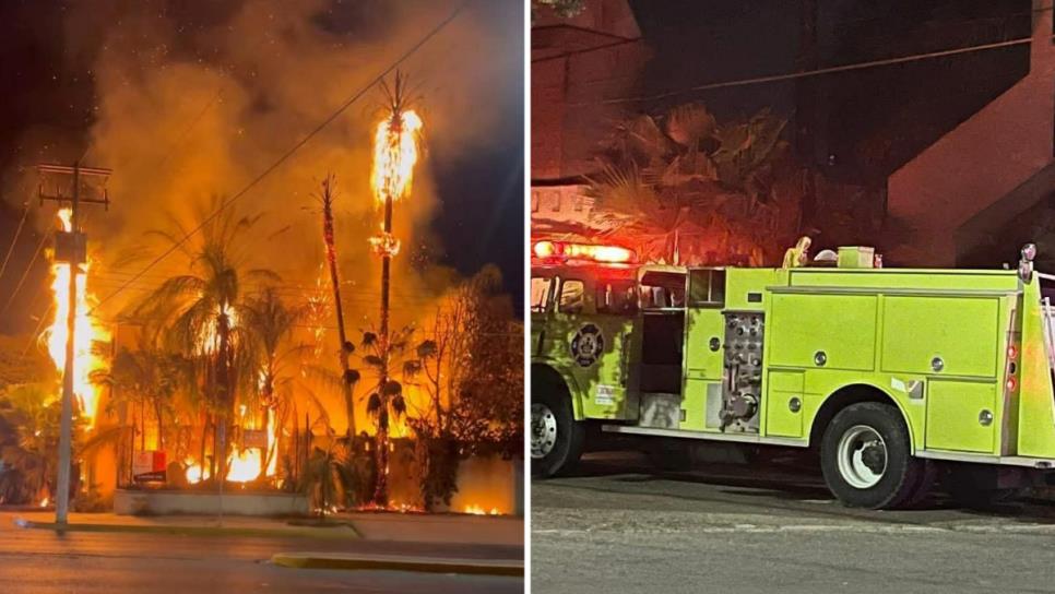 Voraz siniestro en Guasave arrasa con inmueble abandonado y casi incendia un centro nocturno