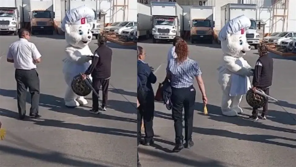 Un empleado que trabajó más de 30 años en la empresa panadera logró jubilarse y todo el personal se reunió para despedirlo con honores a su compañero con una larga trayectoria