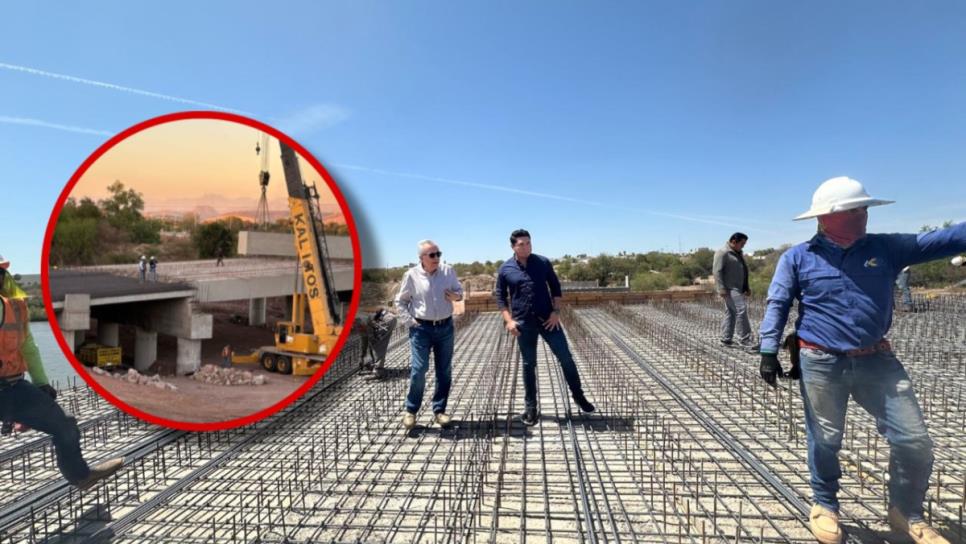 Rocha Moya supervisa avances en construcción del puente Sánchez Alonso - Santa Fe, Culiacán