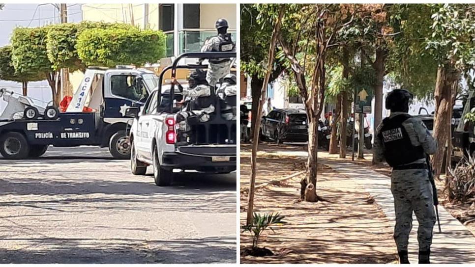 Guardia Nacional asegura dos camionetas en fuerte operativo en la colonia Las Quintas, Culiacán