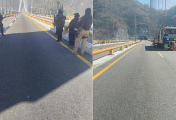 Instalan filtro de vigilancia en el puente Baluarte de la Mazatlán - Durango