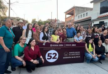 Rocha Moya y Gámez Mendívil entregan pavimentación en la colonia Lázaro Cárdenas