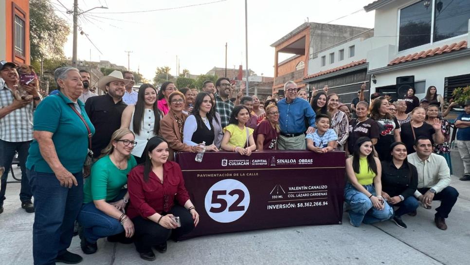 Rocha Moya y Gámez Mendívil entregan pavimentación en la colonia Lázaro Cárdenas