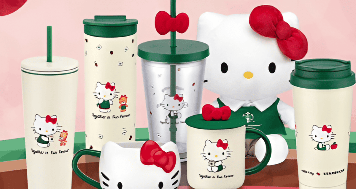 Vasos, termos, tazas y hasta un peluche tiene esta colección. (FOTO: TikTok).