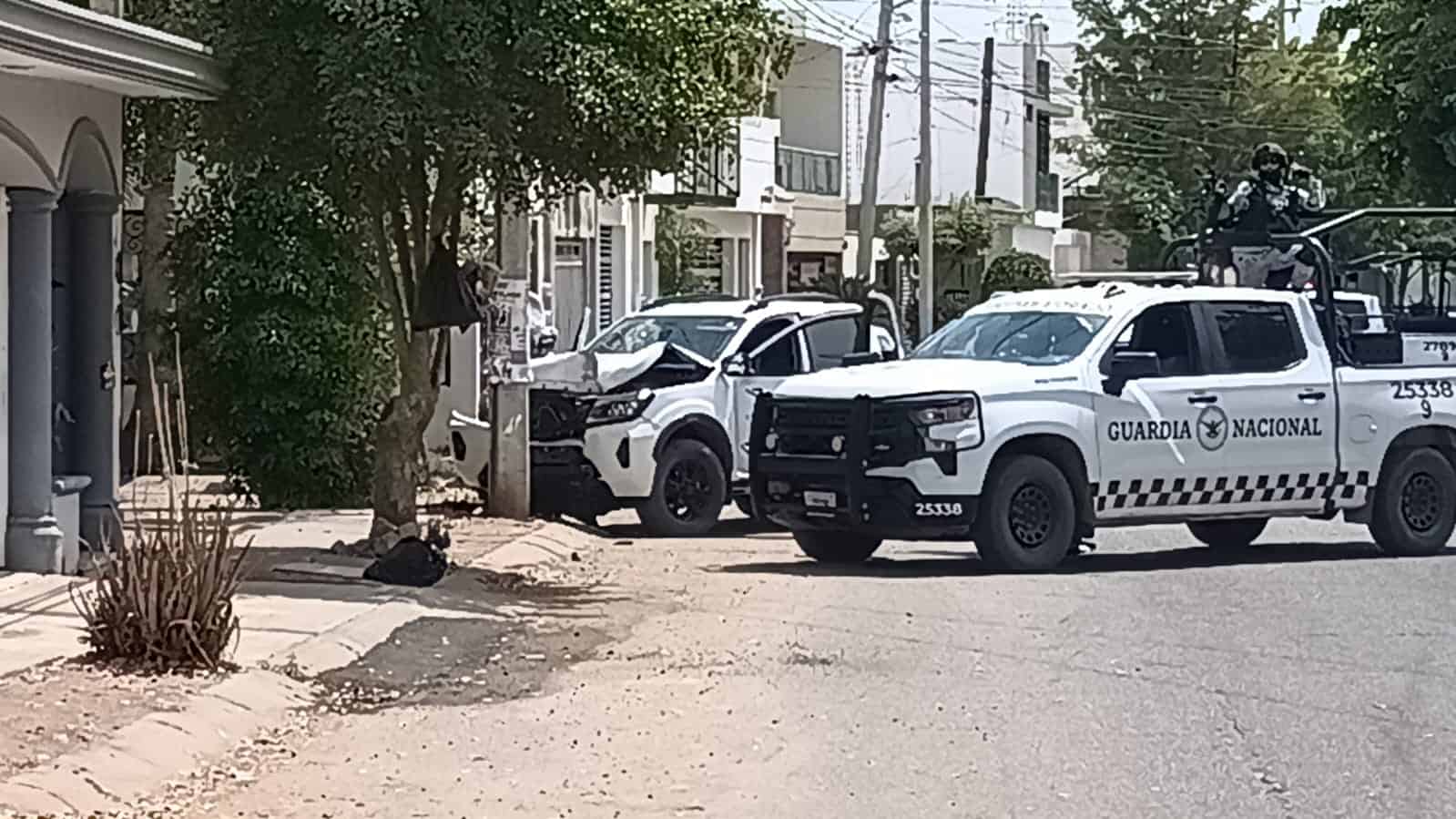 Así quedó la camioneta que fue asegurada por la Guardia Nacional. FOTO: Luz Noticias