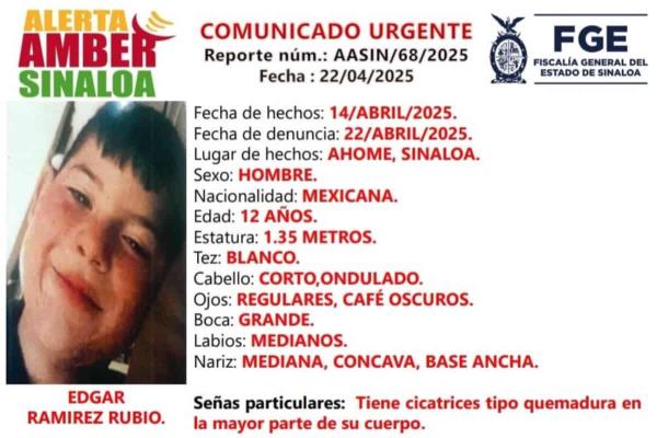 Desaparece niño de 12 años en Los Mochis; activan Alerta Amber
