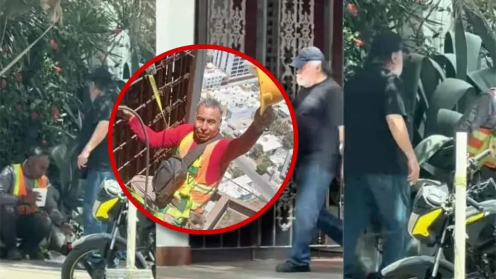 Él es el albañil más famoso de Mazatlán; lo corren de una banqueta mientras comía y explotan las redes