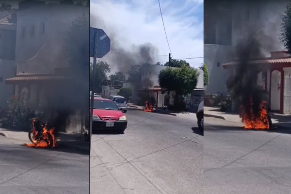 Despojan moto en Culiacán, se las apagan por GPS y los ladrones la incendian