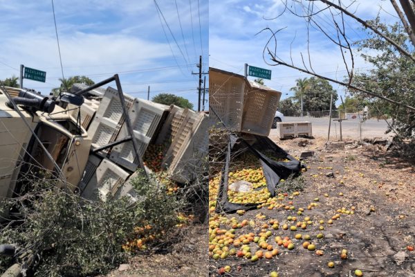 Un camión cargado de tomate terminó volcado en El Quemadito de Costa Rica